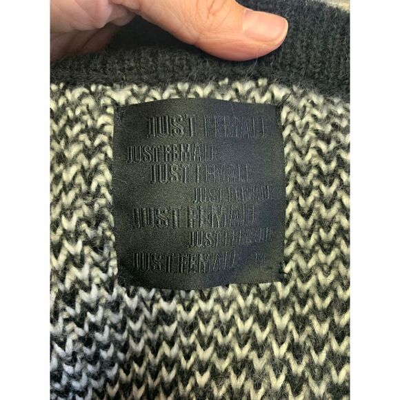 Just Female Black White Fola Knit Cardigan Size M - Picture 10 of 13